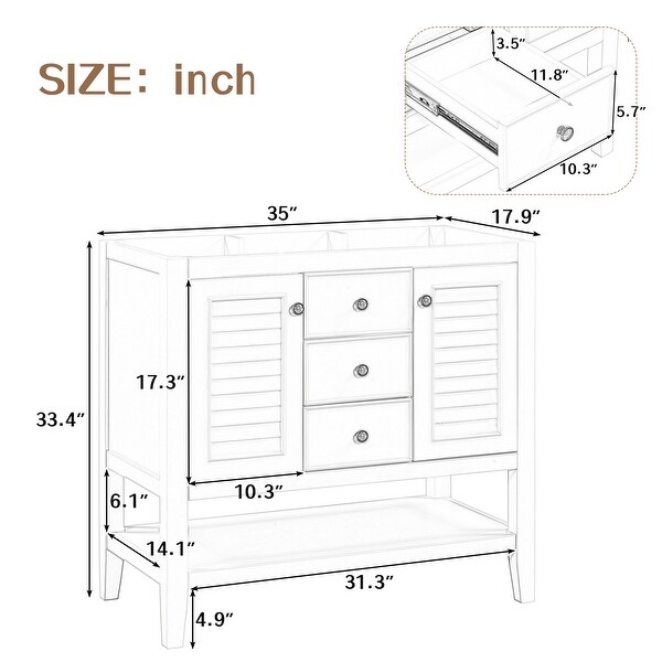 Bathroom Vanity with Two Cabinets and Drawers Promo
